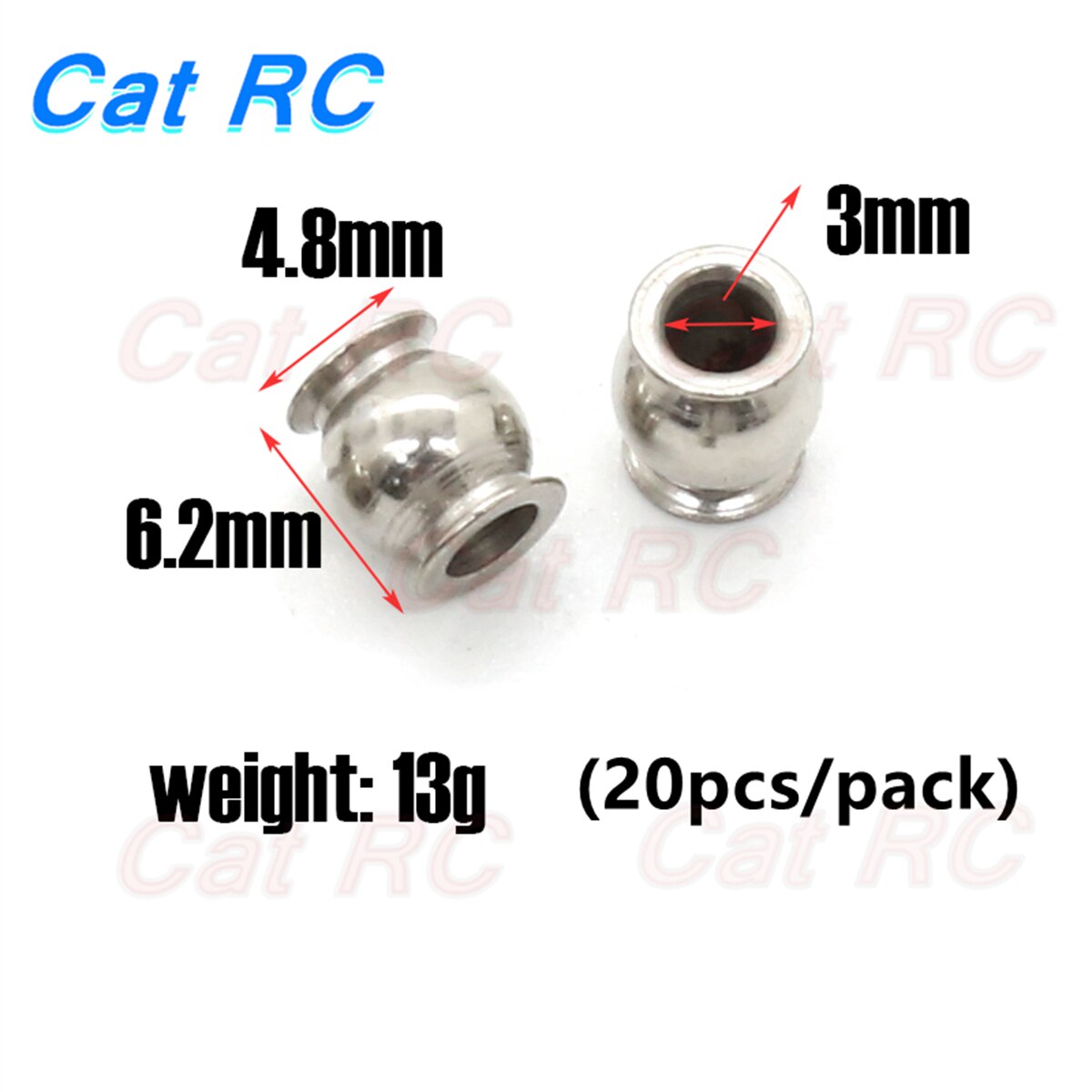 20pcs Metal Rod End Ball Joint General Trolley Ball Sets Universal For SUMMIT TRX4 1/10 Traxxas E-REVO REVO catRC