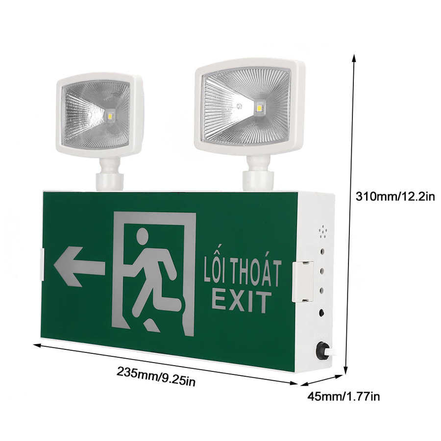 Udgangsbelysningsskilt led nødudgangsskilt evakueringsindikatorlys med vietnamesisk engelsk 220v eu-stik