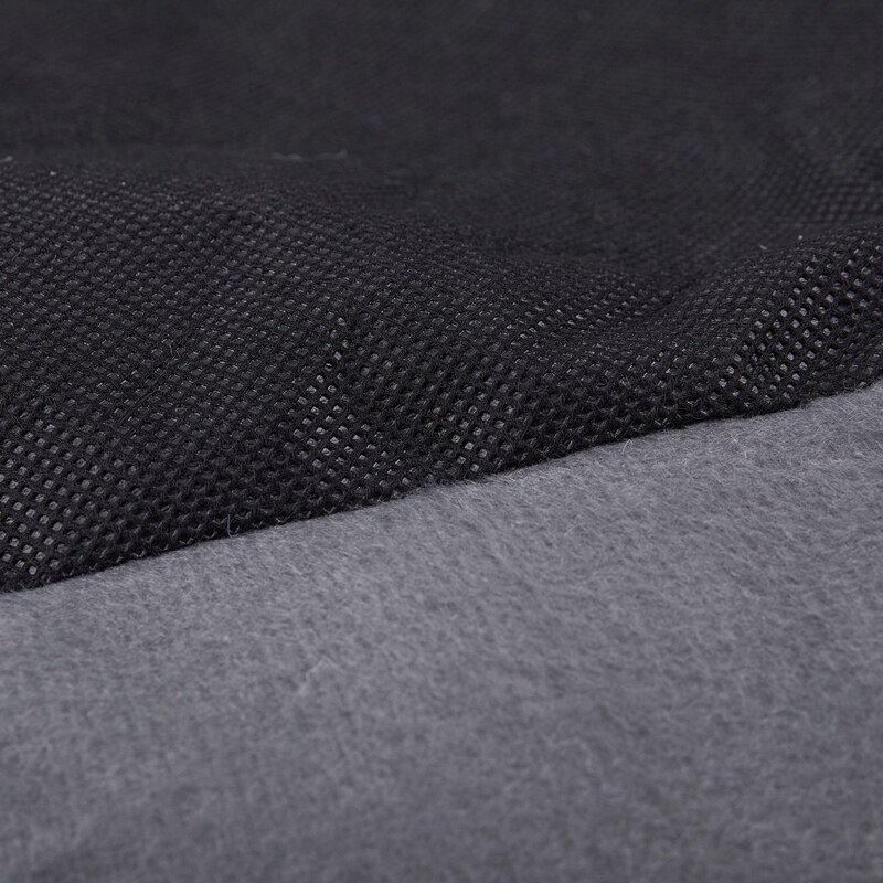 Estampado de huella de perro de piel de cordero de 50x40cm nido de mascota lavable en cesta de vellón para dormir con cojín para cachorro perro gato Color gris