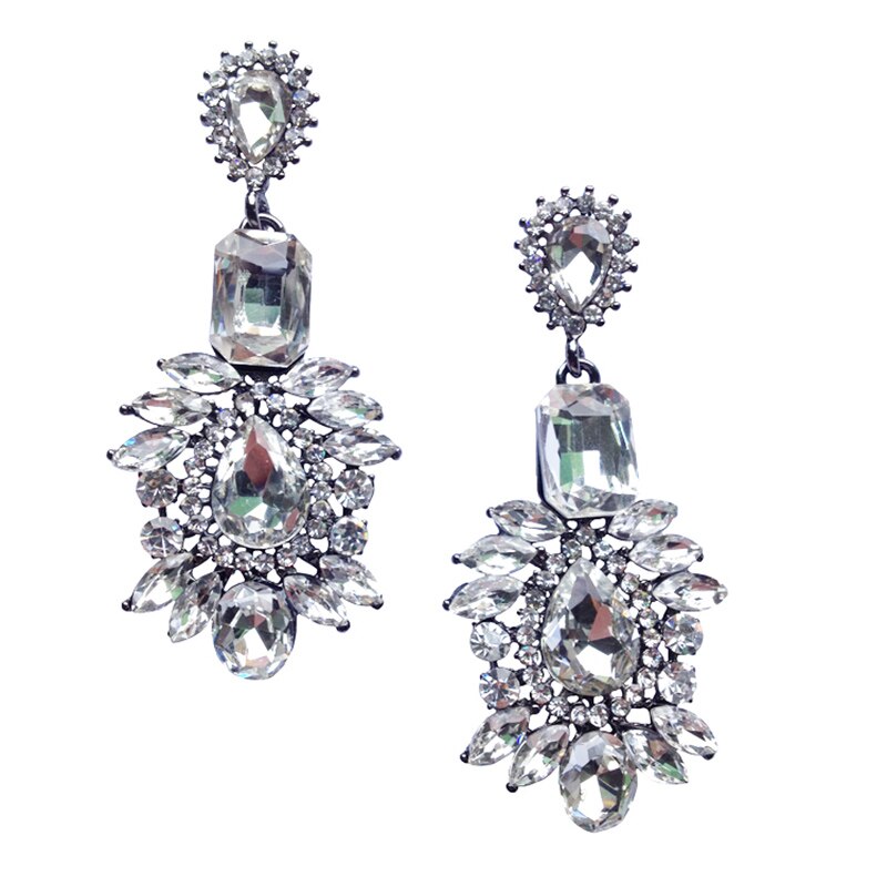 2022 Rhinestone Dangle Earrings High Green Blue Pendant Crystal Earrings Xmas Jewelry For Women