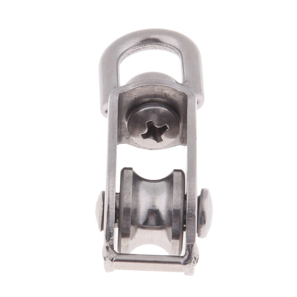 2 Pieces 15mm &amp; 32mm Single Pulley Roller Block Swivel Hook Stainless Steel 304 Grade