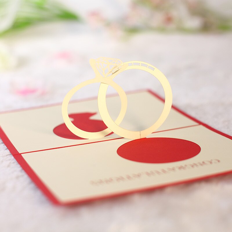 3D Rose Pop Up Card Cherry Blossoms Wedding Invitations Card LOVE Butterfly Flower Greeting Cards Romantic Thank You Cards Party: Style8 A