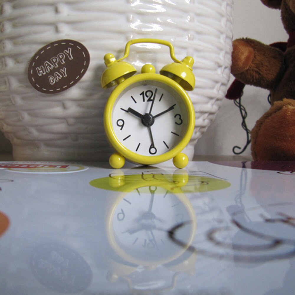 alarm clock Cute Mini Metal Small Alarm Clock Electronic loud alarm clock despertador reloj despertador wekker hout: H
