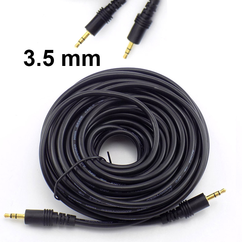 10M/15M/20M 3.5mm Male to Male Plug Audio Stereo Aux Extension Cable Jack Cord for TV Computer Laptop MP3/MP4 E3