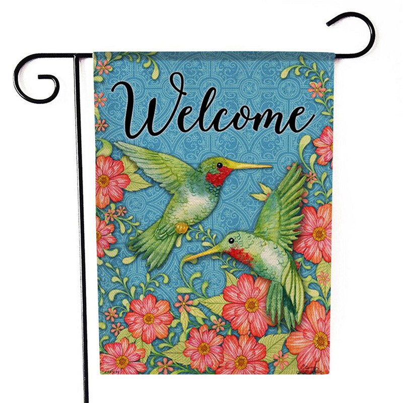 30x45cm Double Sides Garden Flags Birds Flowers Series Flax Banner Party Banner Flags DIY Festival Decoration Accessiories: 3