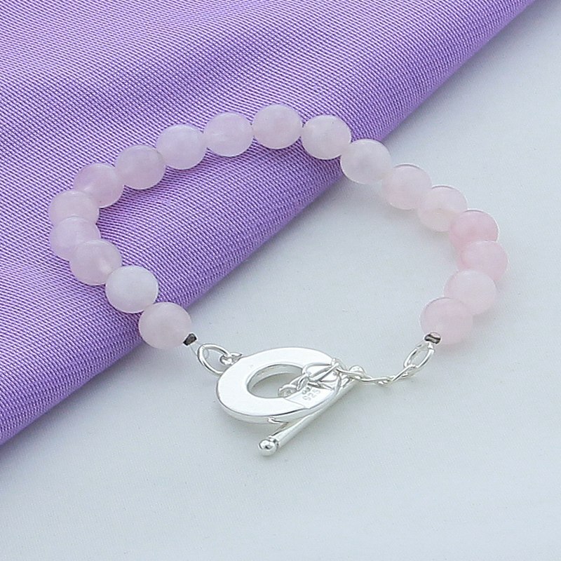 925 sterling silver pink pearl charm bracelets for women, wedding party jewelry bracelet