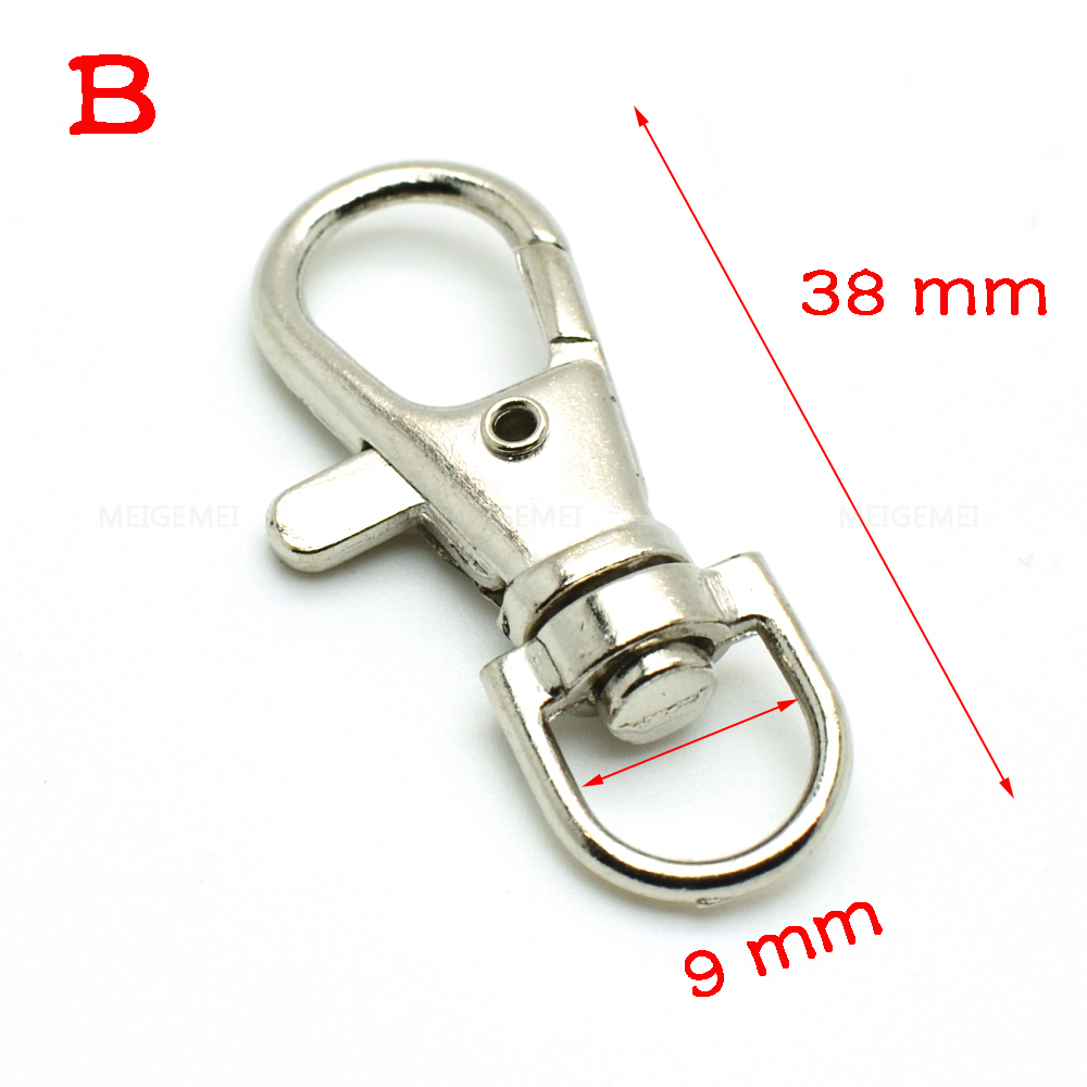 5 stk/pakning matel karabborkroker roterende svivel for ryggsekkbånd 13mm 20mm 25mm forniklet hummerspenner