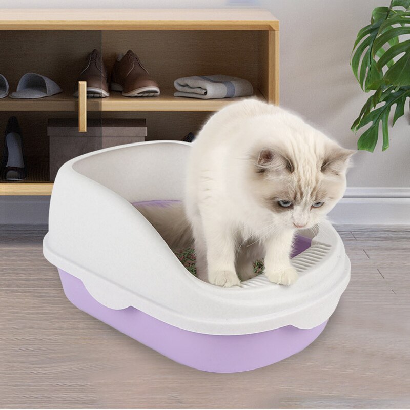 PSM Kit de adiestramiento de arenero gato cerrado, bandeja de plástico para arena de gatos, arenero gato, pala para arena para gatos, limpieza extraíble