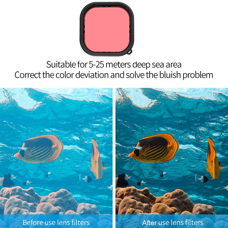 Para Gopro Hero 9 funda carcasa impermeable negra lente de filtro de buceo sumergible 50M caja protectora para go pro 9 Accesorios