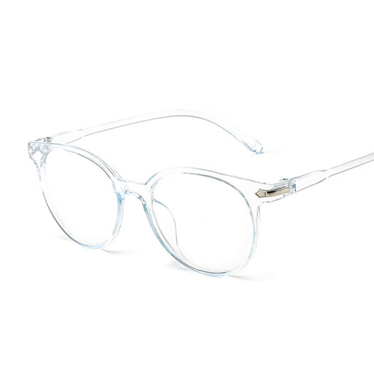 Retro Round Transparent Anti-blue Light Glasses Frame For Women Men Optical Spectacle Computer Glasses Eyewear Frame: Blue