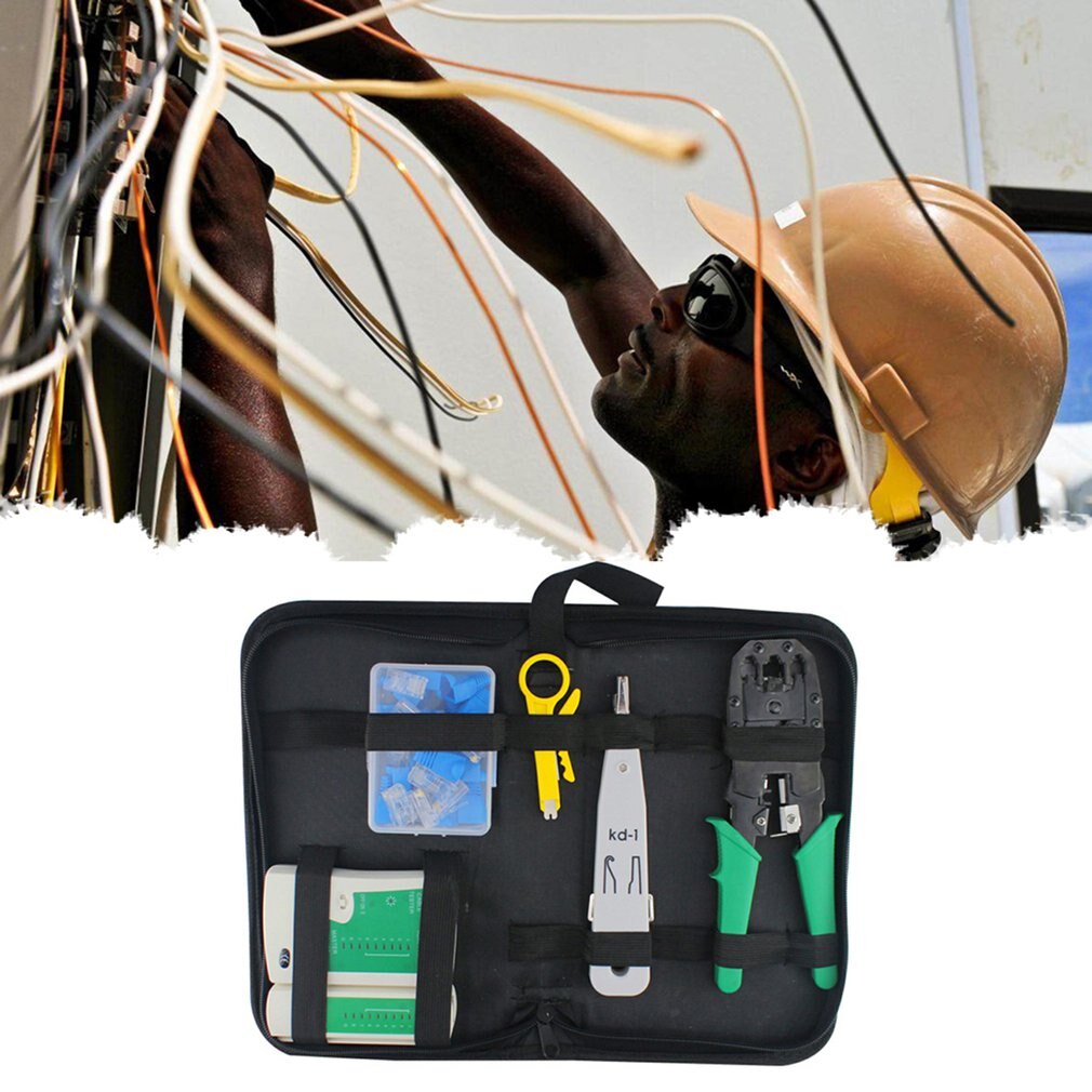 RJ45 Crimping pliers Portable LAN Network Repair Tool Kit Cable Tester AND Plier Crimp Crimper Clamp