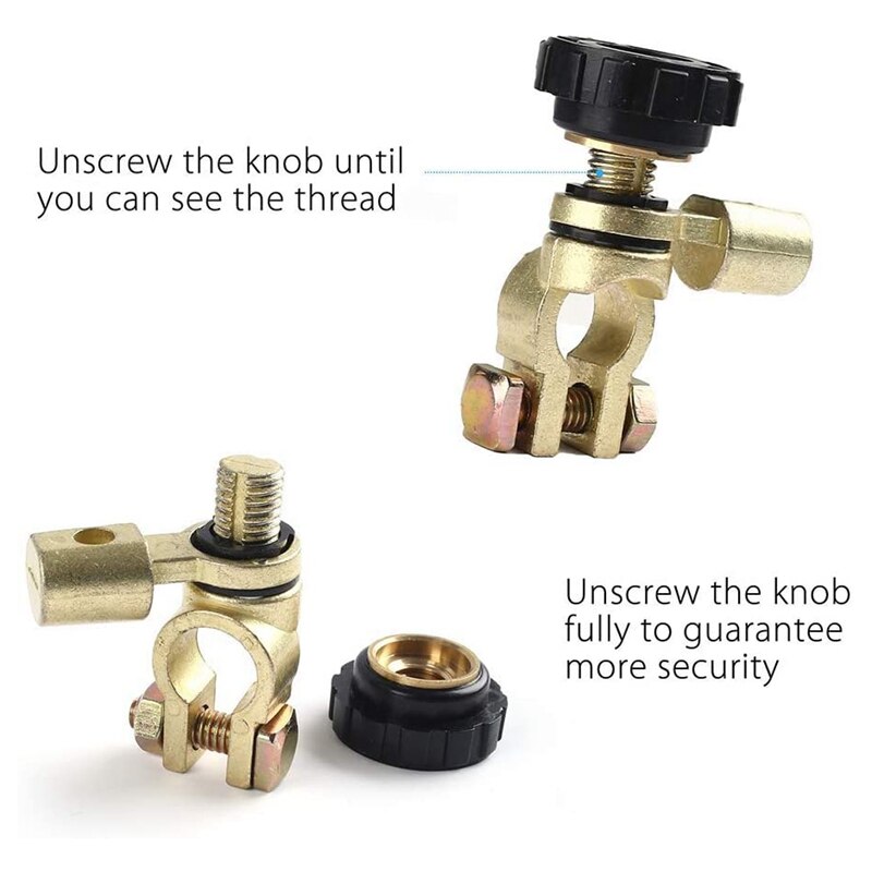 Top Post Battery Disconnect Switch for Cars Trucks Boats RVs 12V 24V Battery Cutoff Switch 360 Degree Battery Switch