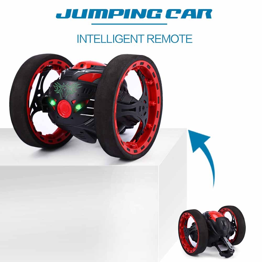 Mini Cars Bounce Auto PEG SJ88 2.4GHz RC Auto met Flexibele Wielen Rotatie LED Licht Afstandsbediening Robot Auto speelgoed voor