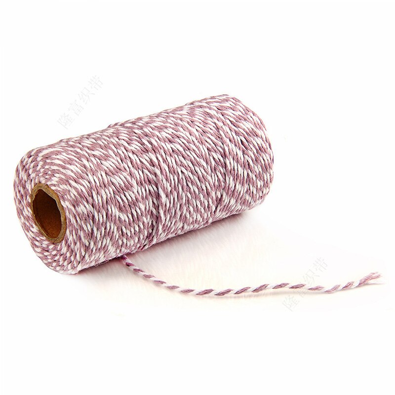 Dubbele Kleur Twisted Cords Diy Twisted Cords Verpakking Accessoires Katoen Baker Touw Touw Bruiloft Verpakking: Light purple