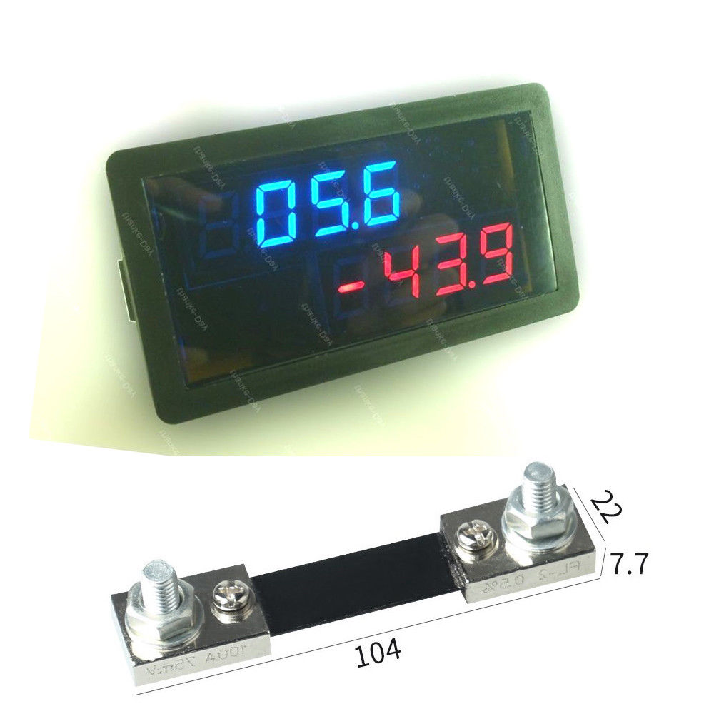 200v +/- 100a dc yhdistelmämittari volttimittari ampeerimittari kaksisuuntainen virta jännite akkumonitori aurinko + shuntit 12v 24v autoa