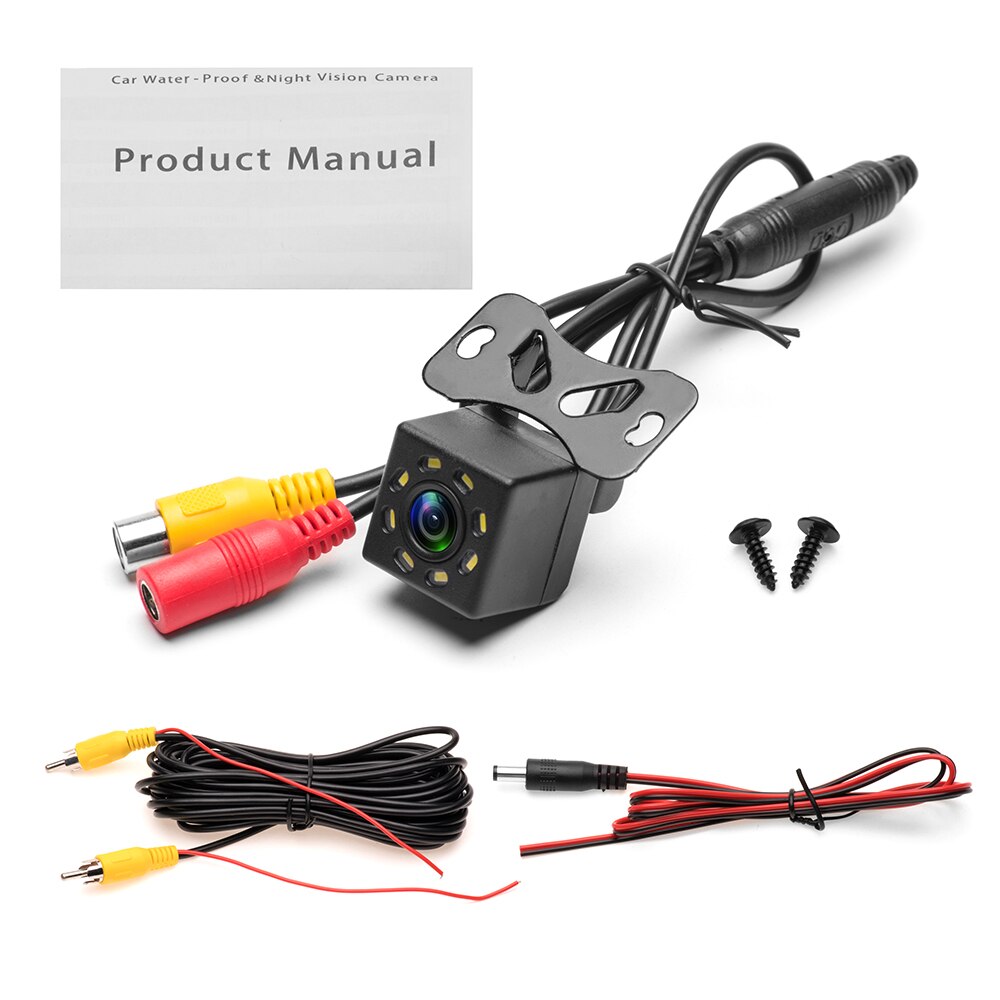 Podofo – caméra de recul CCD HD pour voiture, moniteur arrière, aide au stationnement, caméra universelle, vue avant et arrière, étanche: 8 IR Camera PAL