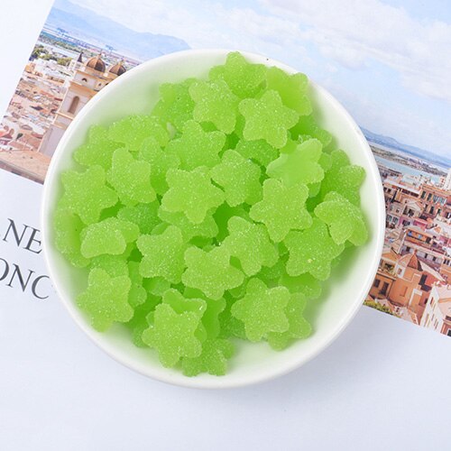 Happy Monkey Slime Supplies DIY Resin Star Candy Slices Slime Charms Addition for Fluffy Clear Crystal Slime Clay In Stock: Green 20pcs