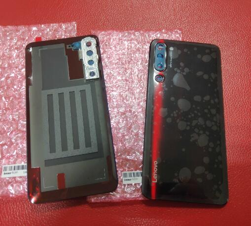 Original Best Glass Battery Back Cover with Camera Frame Rear Door Housing Case For Lenovo Z6 PRO L78051 with adhesive No Lens: Red with Glass Lens