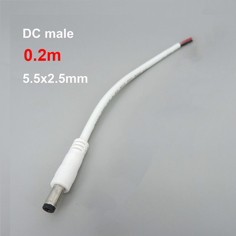 Weiß 18awg 7a DC-Stecker DC-Buchse Kabel Netzteil Verlängerung kabel 5,5mm x 2,1mm 2,5mm Kupferdraht: Elfenbein