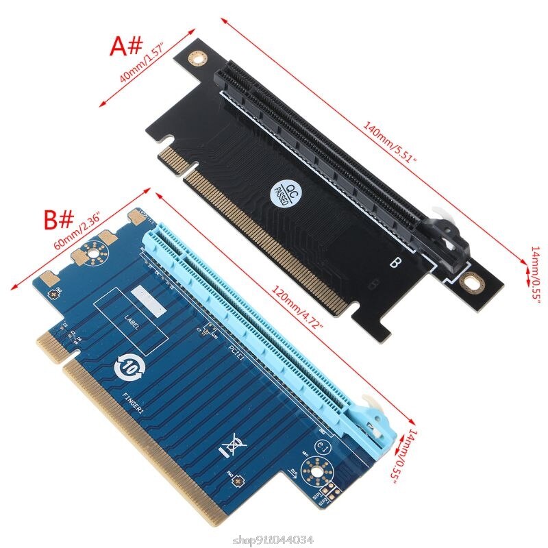 PCI Express 16X Riser PCIe Graphics Card PCI-E Steering Card 90 Degrees Right Angle Riser Adapter for 1U 2U Host 4/6cm D24 20