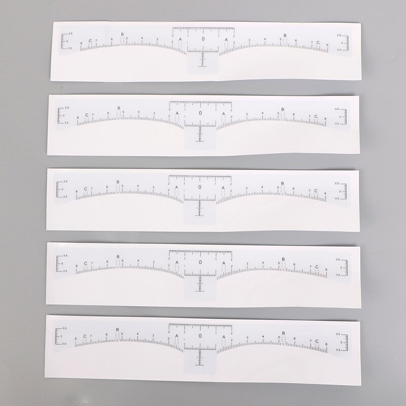 10Pcs Eyebrow Ruler Sticker Grooming Stencil Shaper Ruler Measure Tool Eye Brow Drawing Guide Card Brow Template DIY Make up