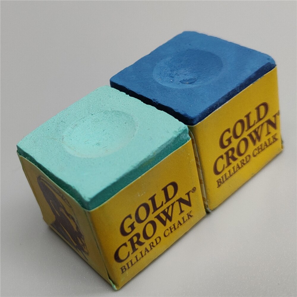 Biliardo Gesso Piscina Gesso 2 pz Brunswick oro Corona Professionale Carambola piscina biliardo Blu Verde Gessi Biliardo Accessori: blu e verde Chalk