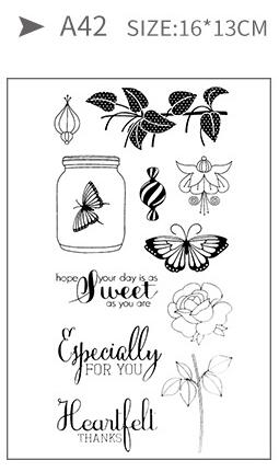 1pc genomskinlig stämpel silikon sigill scrapbooking fotoalbum papperskort gör-det-själv hantverk album dagbok verktyg: A42