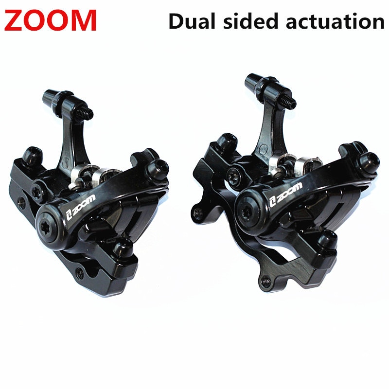 Zoom aluminiumslegering cykel bag skivebremse sort mountain road mtb cykel mekanisk tykkelse skivebremser cykling dobbelt bremse