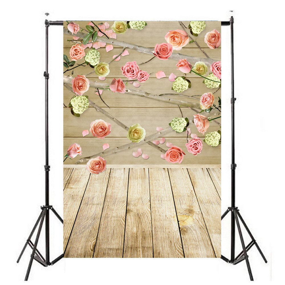 1.5x2.1m Vinyl Wooden Wall Photograph Back Decor Wood Wall Floor Photography Background Photo Studio Backdrop Photo Props: D