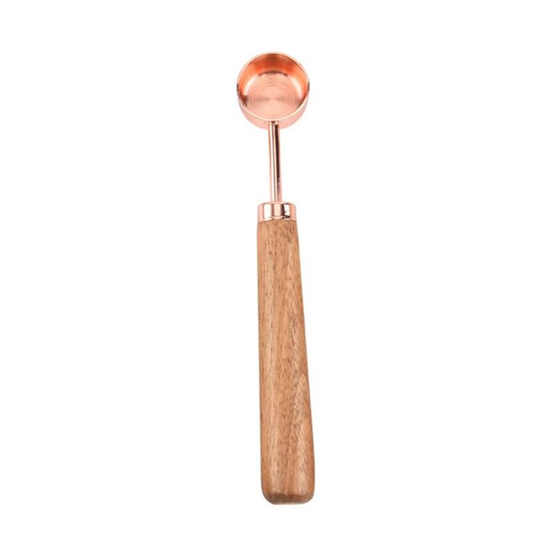 Rose Gold Measuring Cups And Spoons Set Teaspoon Wood Handle Copper Pink Kitchen Milk Coffee Cake Baking Measuring Spoon