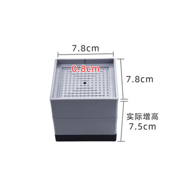 Alwaysme 4 st -pack justerbara sängmöbler - höjd i höjder 4/7.5/11cm kraftiga upphöjningar för soffa, bord, stol: 4 st stiger 7.5cm