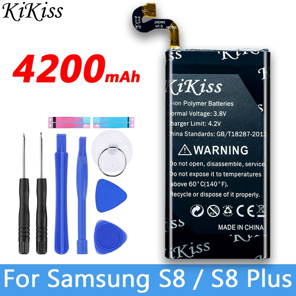 Free tool KiKiss Battery For Samsung Galaxy S8 / S8 Plus S8+ Mobile Phone Battery EB-BG950ABE / EB-BG955ABE SM G950 G955 Battery