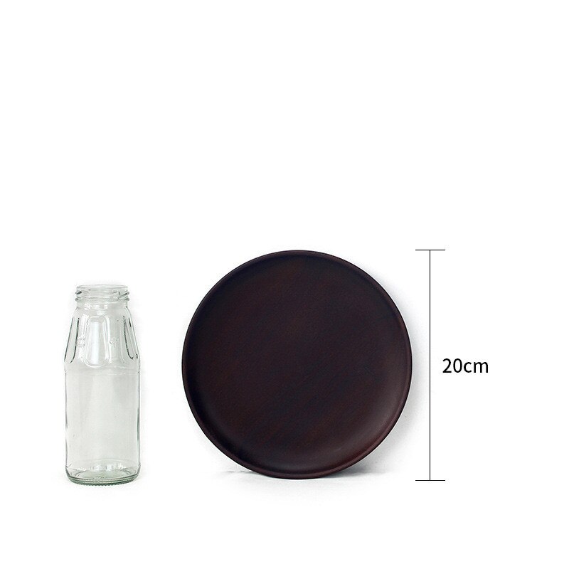 Storage Box Wood Pan Plate Fruit Dishes Saucer Tea Tray Dessert Dinner Bread Wood Plate Japanese Round/Rectangle Home Decoration: JJ1433-20CM