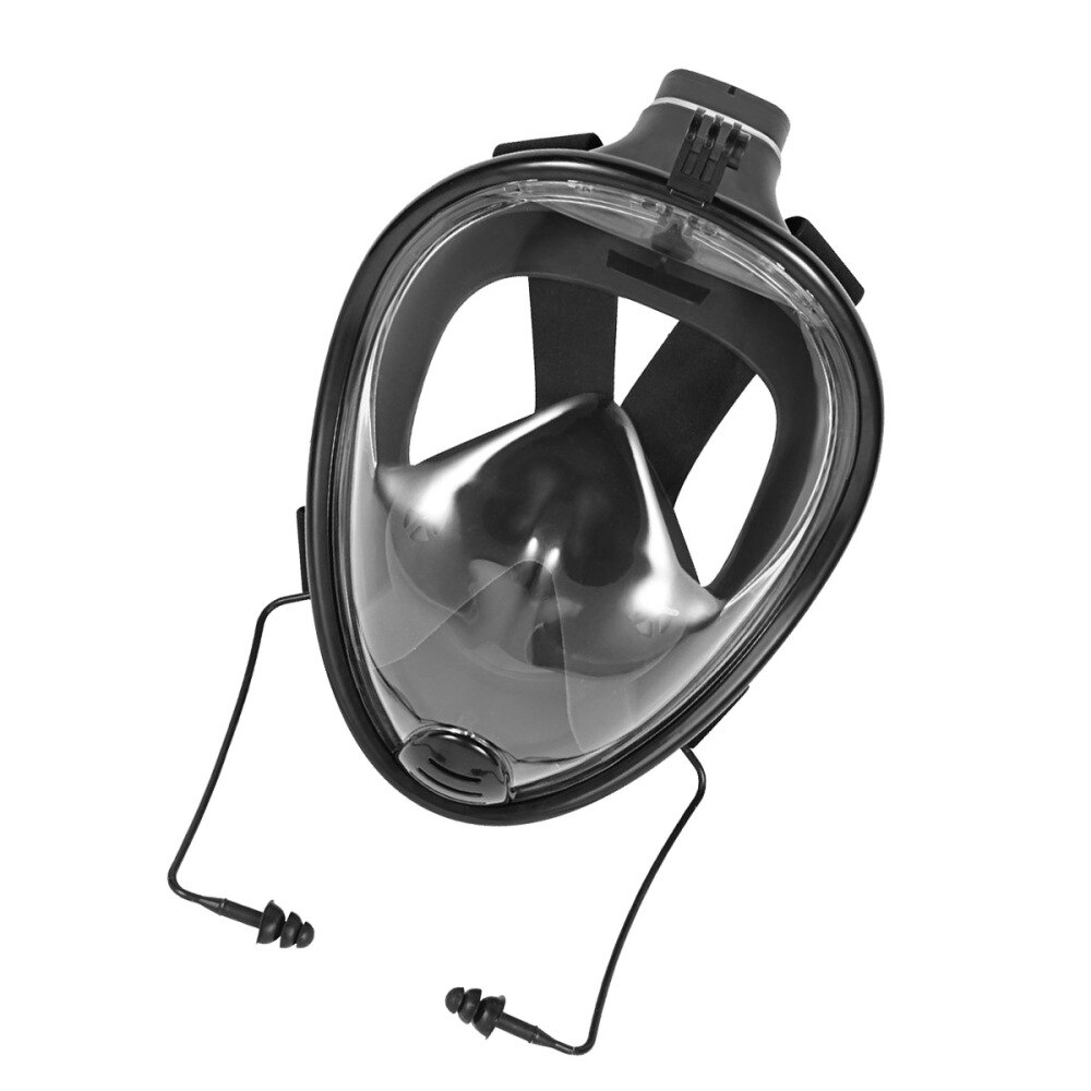 Full Face Snorkel Mask - Silicone - S/M Size - Dive Mask & Snorkel Equipment: Black