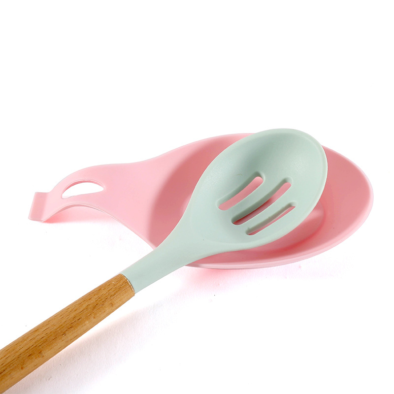 Silicone Spoon Shelf Insulation Heat Resistant Spoon Tray Holder Drink Glass Coaster Tray Spoon Pad Kitchen Accessories