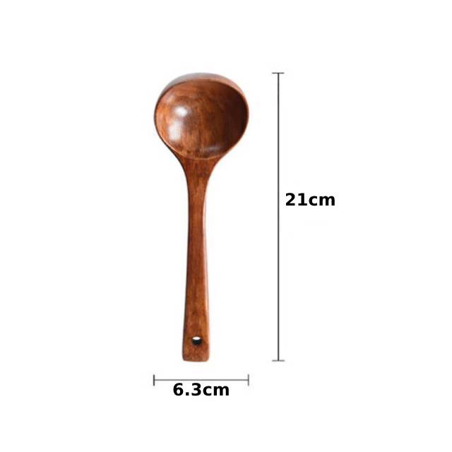 Wooden Serving Spoon Ladle Large Natural Wood Soup Ladle Cooking Utensil Handmade Tableware for Kitchen Restaurant Porridge: Silver