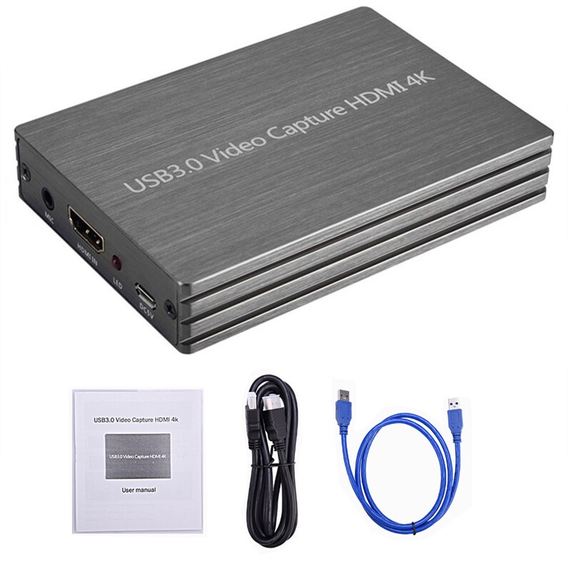 4K HDMI To USB 3.0 Video Capture Card Dongle 1080P 60Hz HD Video Recorder Grabber For OBS Capturing Game Game Capture Card Live