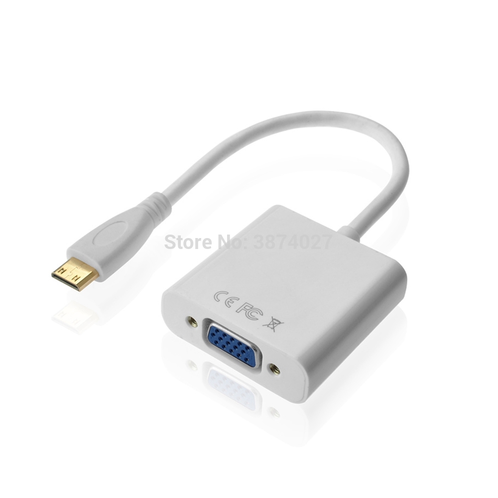 MINI HDMI a VGA, MINI convertidor de HDMI a VGA chapado en oro de alta velocidad 1080P, adaptador macho a hembra para cámara HDTV