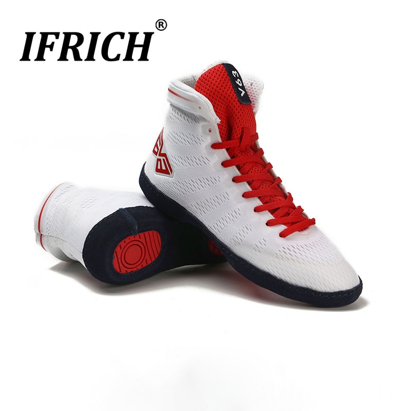 Men Boxing Shoes Super Lightweit Breathable Wrestling Boots Male Wihte Black White Shoes for Boxing Sneakers Sport Trainers