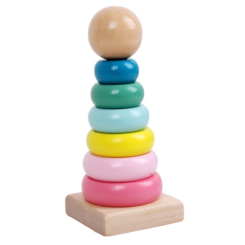 Infants/toddlers Puzzle Wooden Early Education Baby Toys Colorful Children Intellectual Development Rattle Toys Block: Macarons Tower