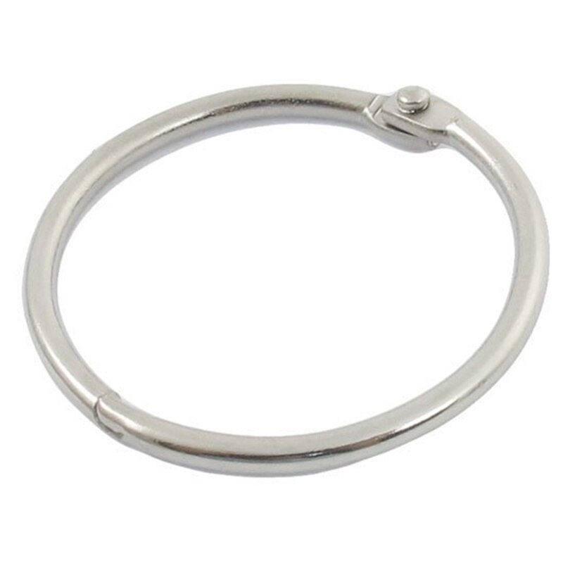 5 x 4 cm key ring diameter circular metal clip leaf ring silver