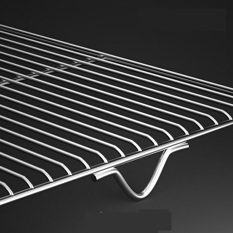 Lebensmittel 304 Edelstahl 40-100cm großes Rechteck Grill rost Grill Grill Drahtgitter Maschen netz mit 2cm Fuß zum Ablassen von Wasser öl