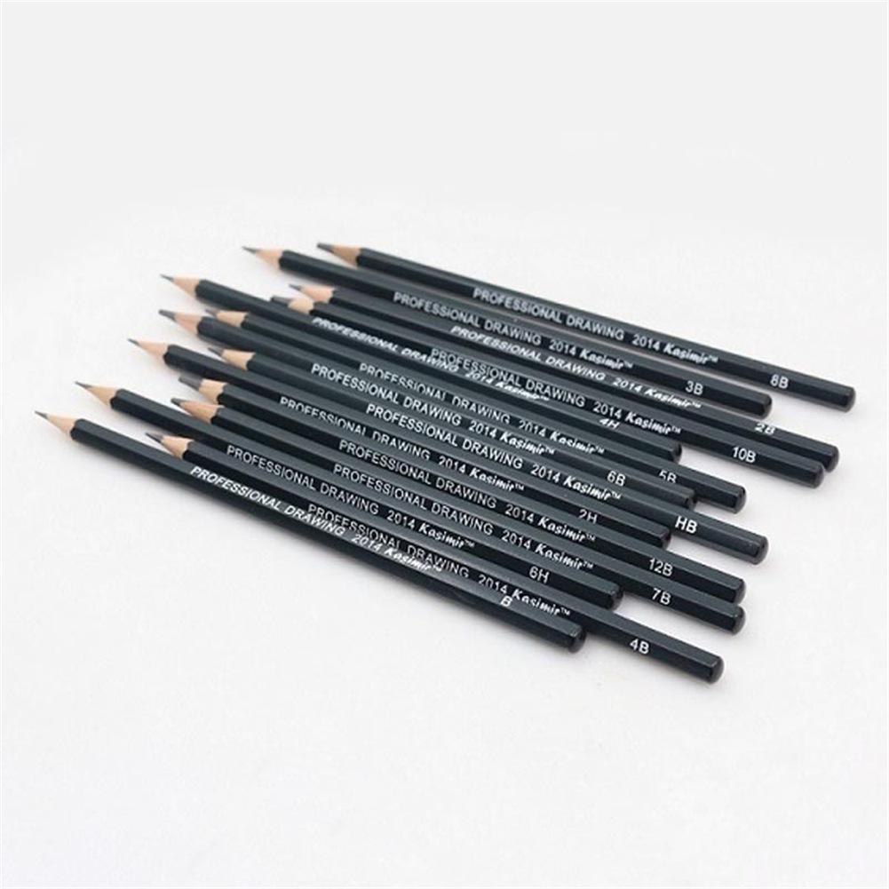 14pcs School Art Writing Supply Sketch and Drawing Pencil lapis Set HB 2B 6H 4H 2H 3B 4B 5B 6B 10B 12B 1B