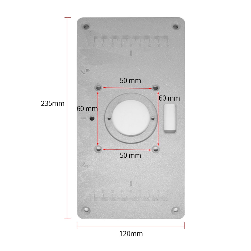 Router Table Insert Plate With 4 Rings And Screws Woodworking Machine Accessories for Woodworking Benches Router Table Plate