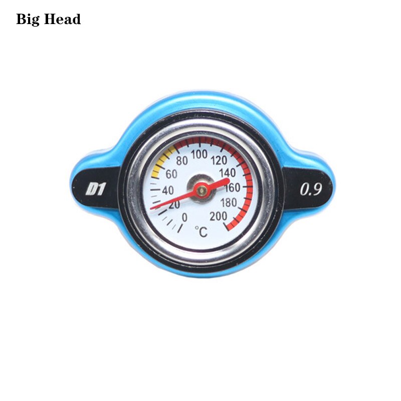 Radiator Cap - D1 Spec Thermo Gauge - 0.9/1.1/1.3 Bar - Aluminum Alloy & Silica Gel - For Cars & Motorcycles: Big Head0.9