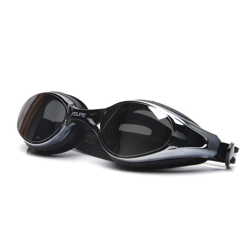 Mannen Vrouwen Professionele Zwembril Anti Fog Uv-bescherming Hd Verstelbare Duiken Bril Volwassen Bad Eyewear: Black