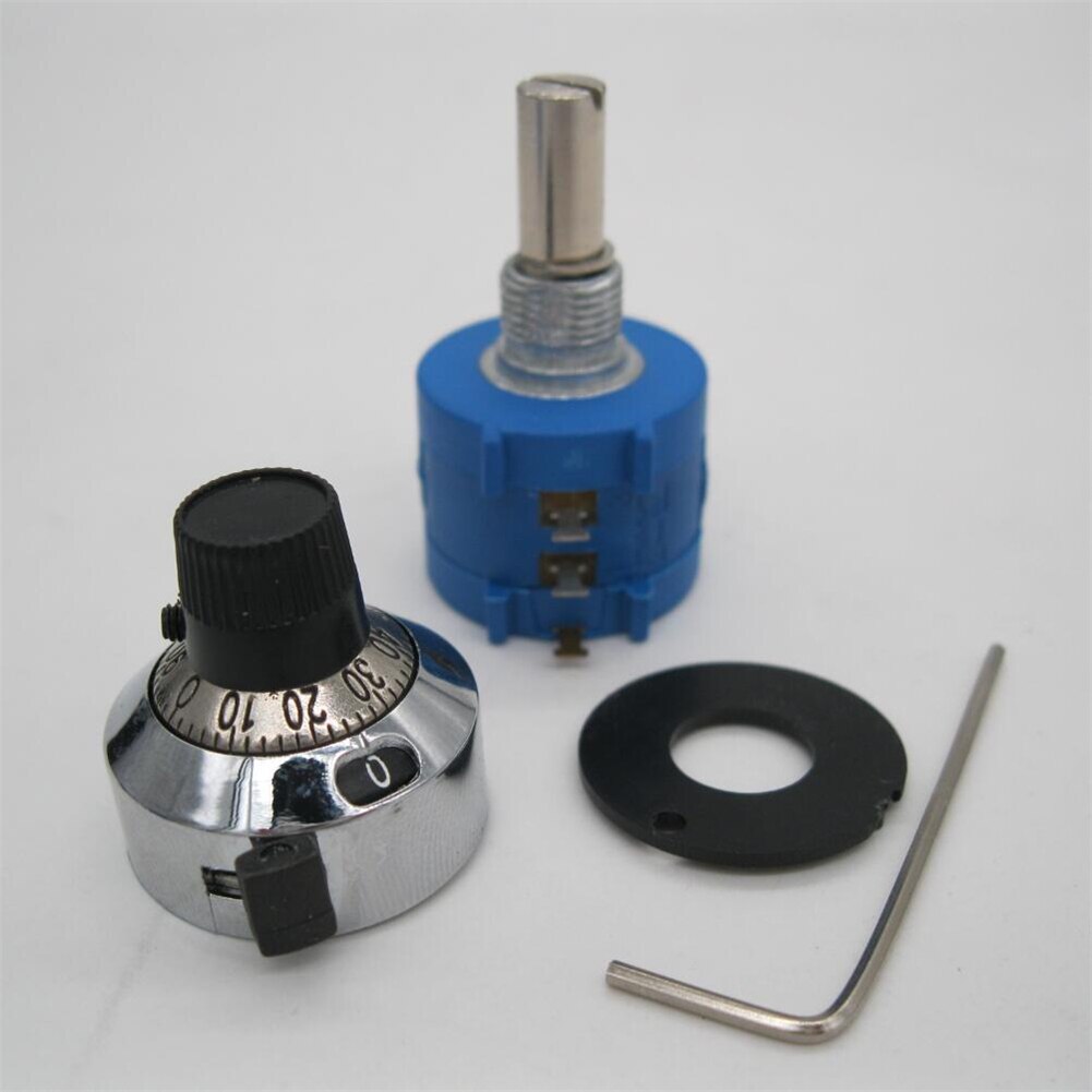 3590S-2-201L 3590S 200 ohm Precision Multiturn Potentiometer 10 Ring Adjustable Resistor + Turns Counting Dial Rotary Knob
