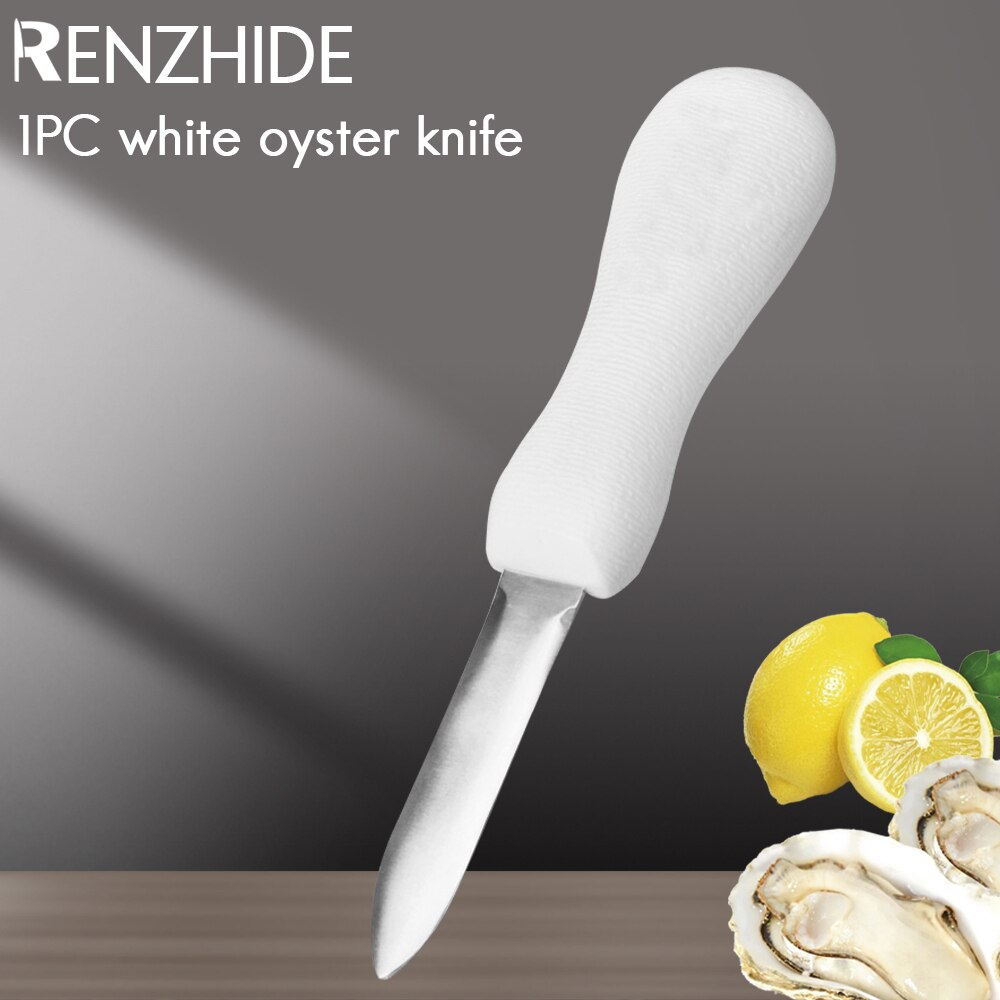 RZD Oyster Knife Set Stainless Steel Plastic Handle Oyster Opener Shucking Knives Seafood Shucker Tool Accessory Set: C 1pc white