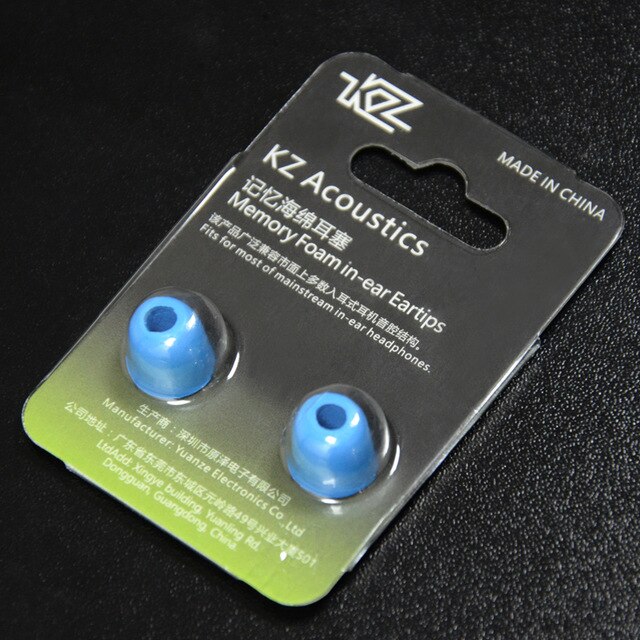 Kz originalminne skumbrus isolerande sköna öronsnäckor öronkuddar öronsnäckor in-ear hörlurar för zsx  zs10 pro  s1 e10 t1 zst x: Blå 1 par (m)