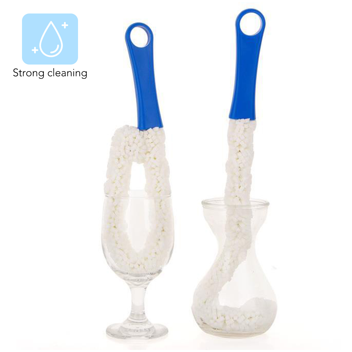 Multifunctional Tea Cup Brush Flexible Long Handle Bendable Foam Sponge Cleaning Brush Cleaning Tool For Goblets & Glass Cups: Default Title